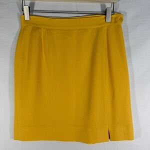 Jones New York Career Mini Pencil Skirt Yellow‎ Business Office Women's Size 4